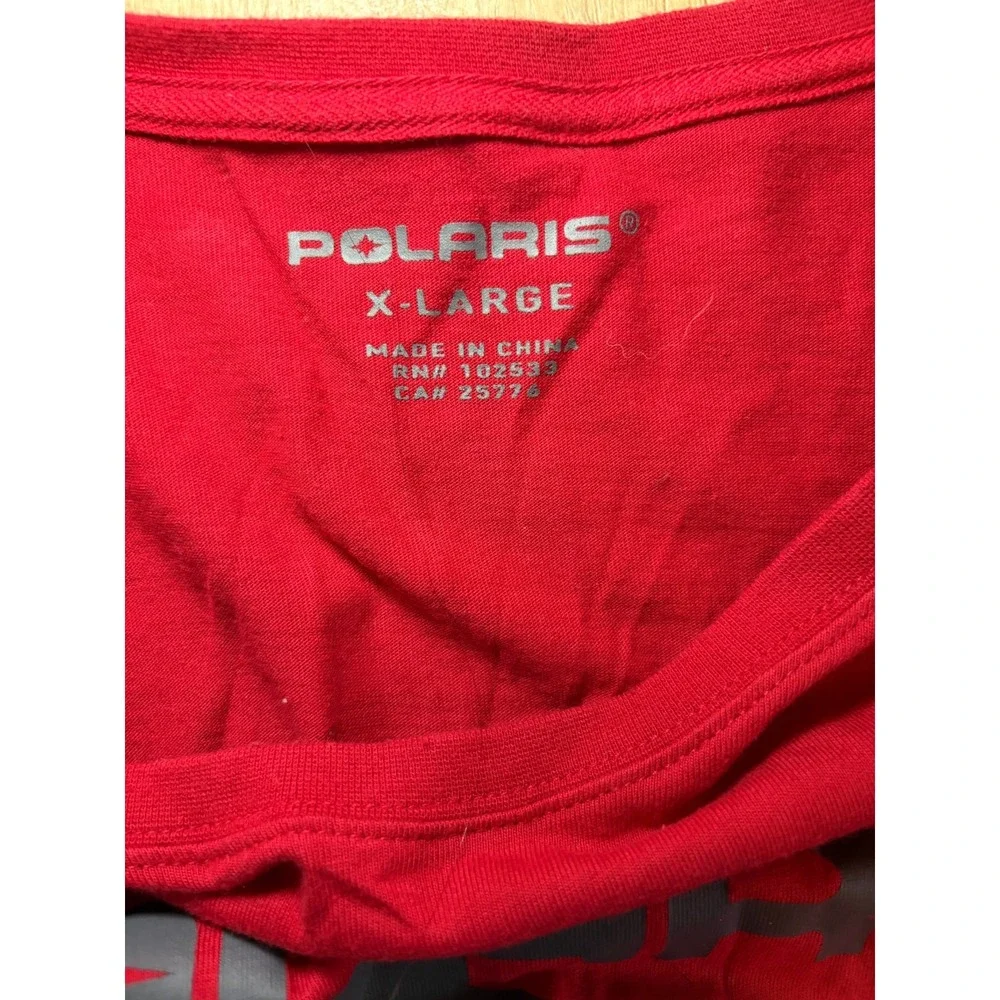 Polaris‎ Men's Red Gray Raglan Tee Long Sleeve Shirt Size XL